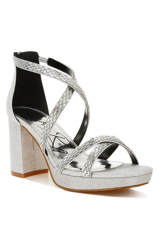 Infatuated Rhinestones Embellished Strappy Sandals - Tigbul's Variety Fashion Shop