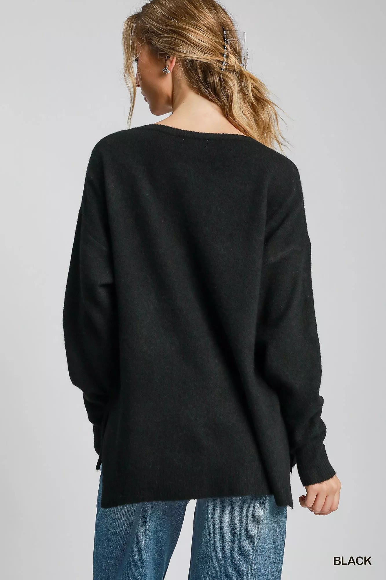 Umgee Wool Blended Pullover Sweater - Tigbul's Variety Fashion Shop