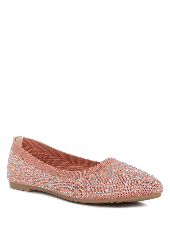 Splash Rhinestones Embellished Ballet Flats - Tigbuls Variety Fashion