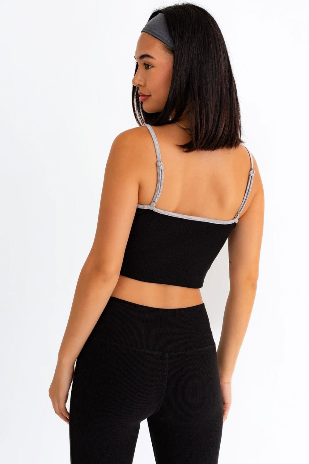 Le Lis Ribbed Crop Cami and High Waist Brushed Leggings Set - Tigbul's Variety Fashion Shop