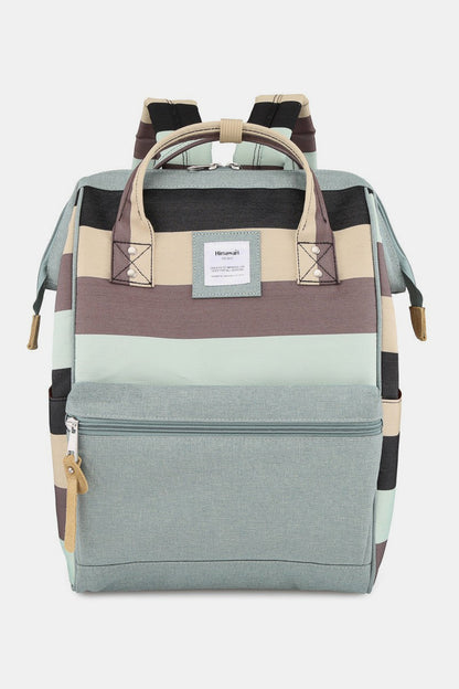 Himawari Striped Waterproof Nylon Backpack Bag with Side Pockets - Tigbul's Variety Fashion Shop