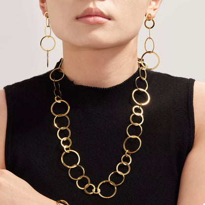 18K Gold-Plated Chain Link Statement Necklace - Tigbul's Variety Fashion Shop
