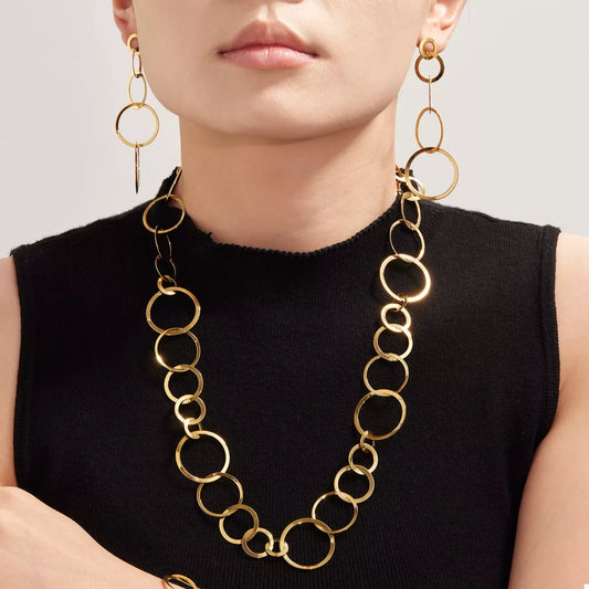 18K Gold-Plated Chain Link Statement Necklace - Tigbul's Variety Fashion Shop