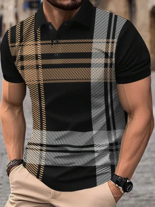 Men's Full Size Button Detail Short Sleeve Polo Plus Size - Tigbul's Variety Fashion Shop