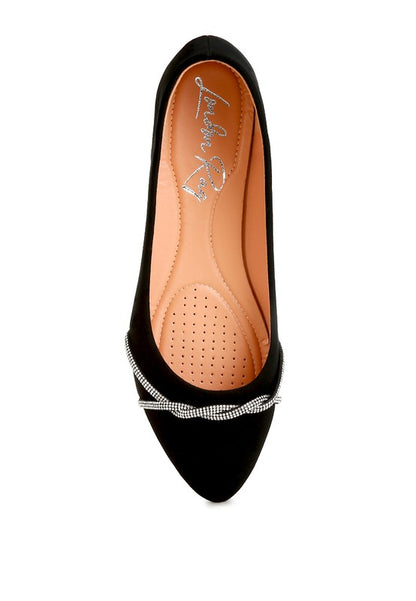 Playasu Rhinestone Faux Leather Ballerinas - Tigbul's Variety Fashion Shop