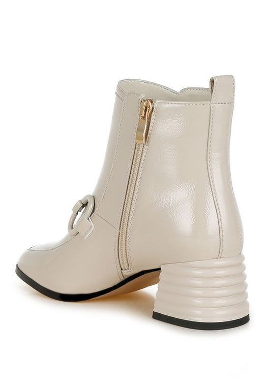 Algol Textured Block Heel Ankle Boots - Tigbul's Variety Fashion Shop