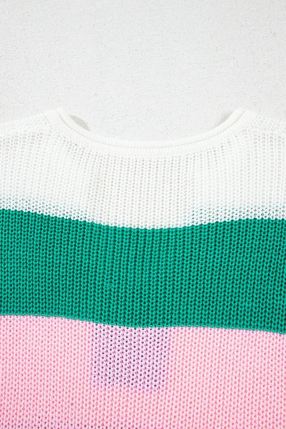 Color Block Notched Cap Sleeve Knit Top - Tigbul's Variety Fashion Shop