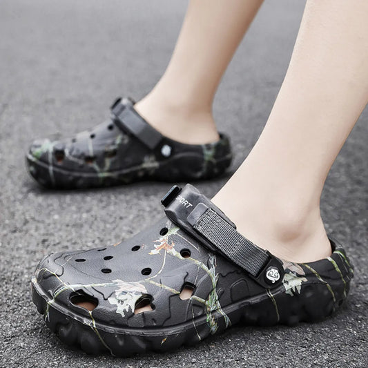 Men's Printed Round Toe Sandals - Tigbul's Variety Fashion Shop