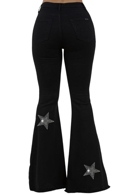 Star Rhinestone Bell Bottom - Tigbul's Variety Fashion Shop