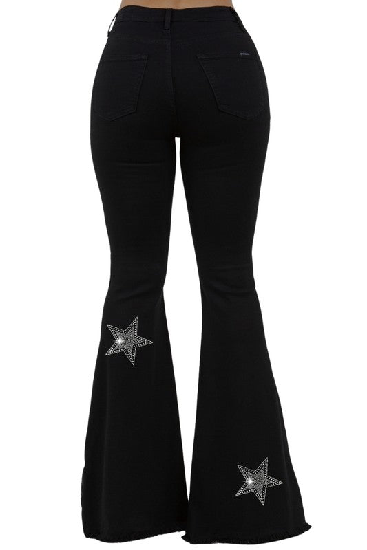 Star Rhinestone Bell Bottom - Tigbul's Variety Fashion Shop