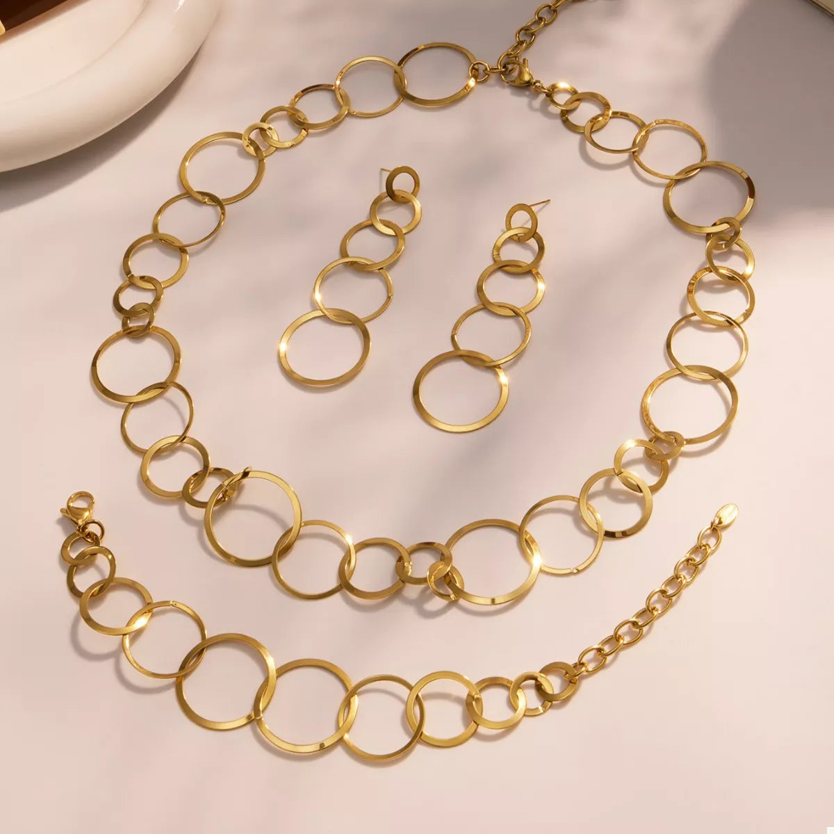 18K Gold-Plated Chain Link Statement Necklace - Tigbul's Variety Fashion Shop