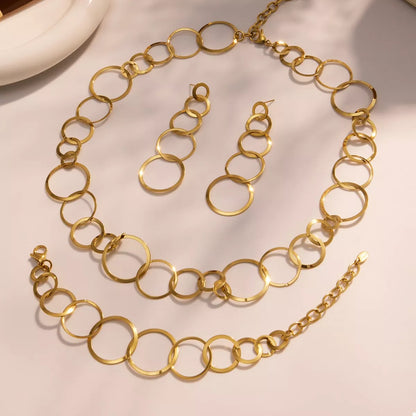 18K Gold-Plated Chain Link Statement Necklace - Tigbul's Variety Fashion Shop
