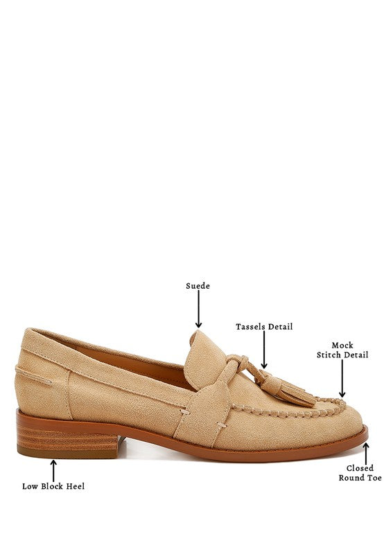 Rhone Tassels Detail Suede Loafers - Tigbul's Variety Fashion Shop