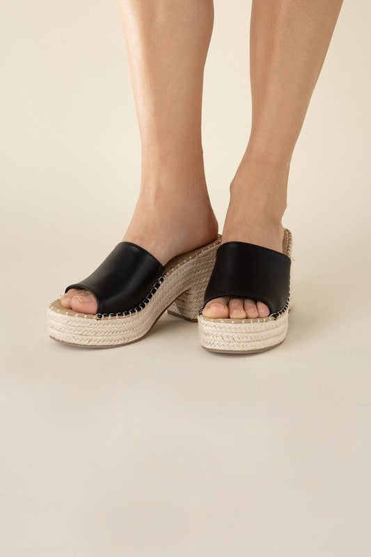 LOCK-1 Espadrille Mule Heels - Tigbuls Variety Fashion