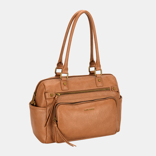 David Jones Zipper PU Leather Handbag - Tigbuls Variety Fashion