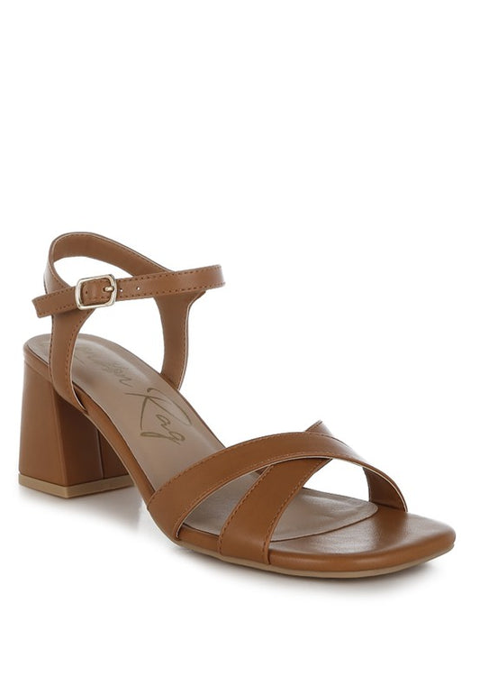 Edessa Square Toe Block Heel Sandals - Tigbul's Variety Fashion Shop
