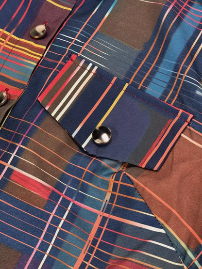 Plaid Long Sleeve Shirt Dress - Tigbul's Variety Fashion Shop