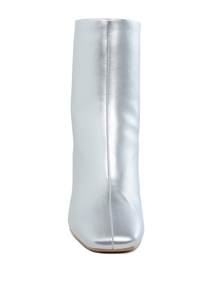 Simba Square Toe Metallic Ankle Boots - Tigbul's Variety Fashion Shop