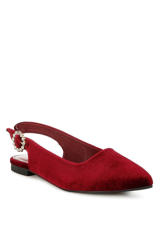 Dolan Velvet Slingback Flat Sandals - Tigbul's Variety Fashion Shop