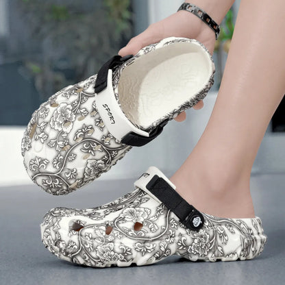 Men's Floral Pattern Comfort Sandals - Tigbul's Variety Fashion Shop