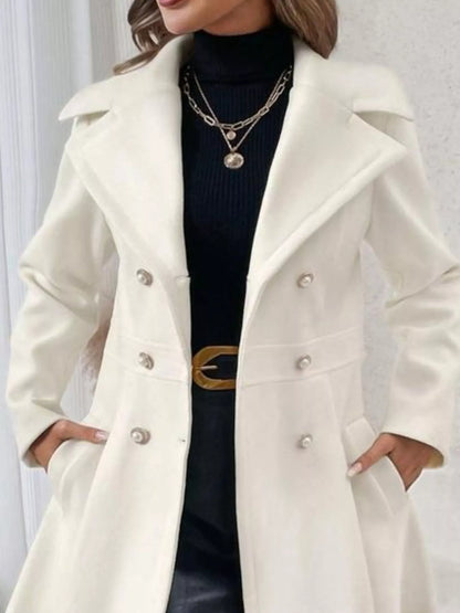 Double-Breasted Wool Blend Coat - Tigbul's Variety Fashion Shop