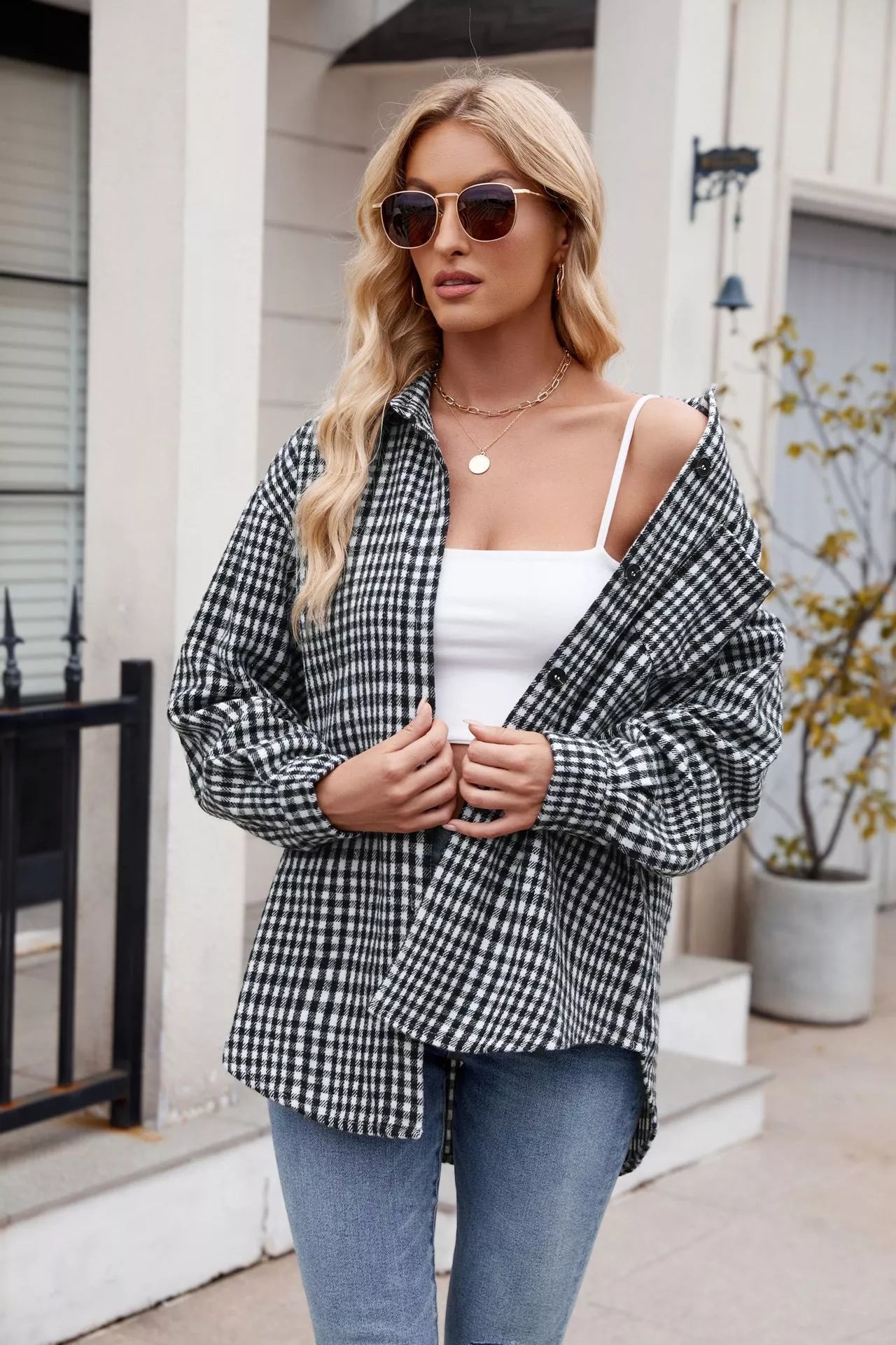 Casual Plaid Long Sleeve Shirt - Tigbul's Variety Fashion Shop
