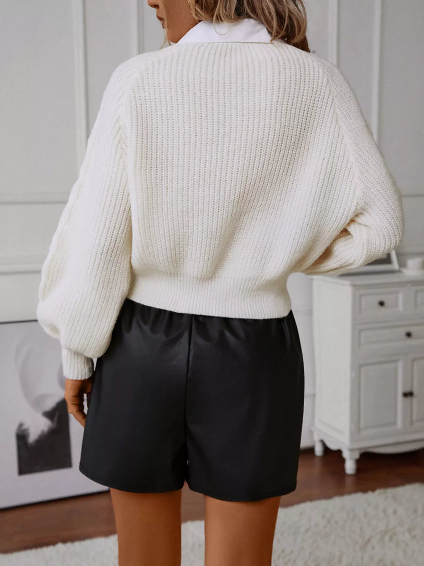Cable Knit Long Sleeve Sweater - Tigbul's Variety Fashion Shop