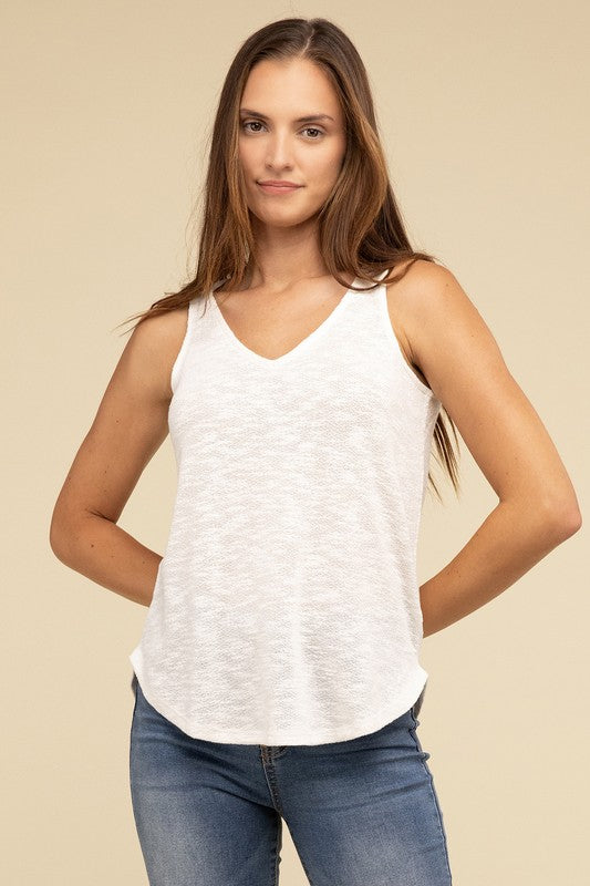 V Neck Sleeveless Cami Top - Tigbul's Variety Fashion Shop