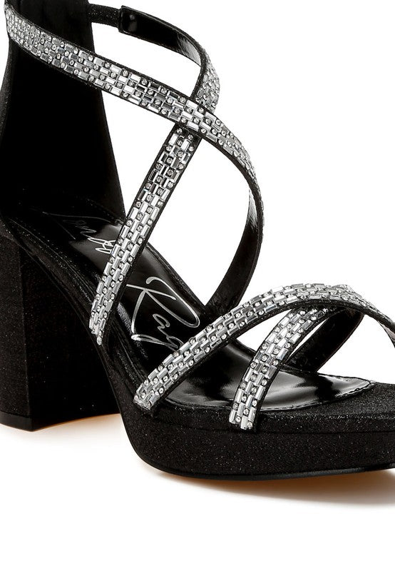 Infatuated Rhinestones Embellished Strappy Sandals - Tigbul's Variety Fashion Shop