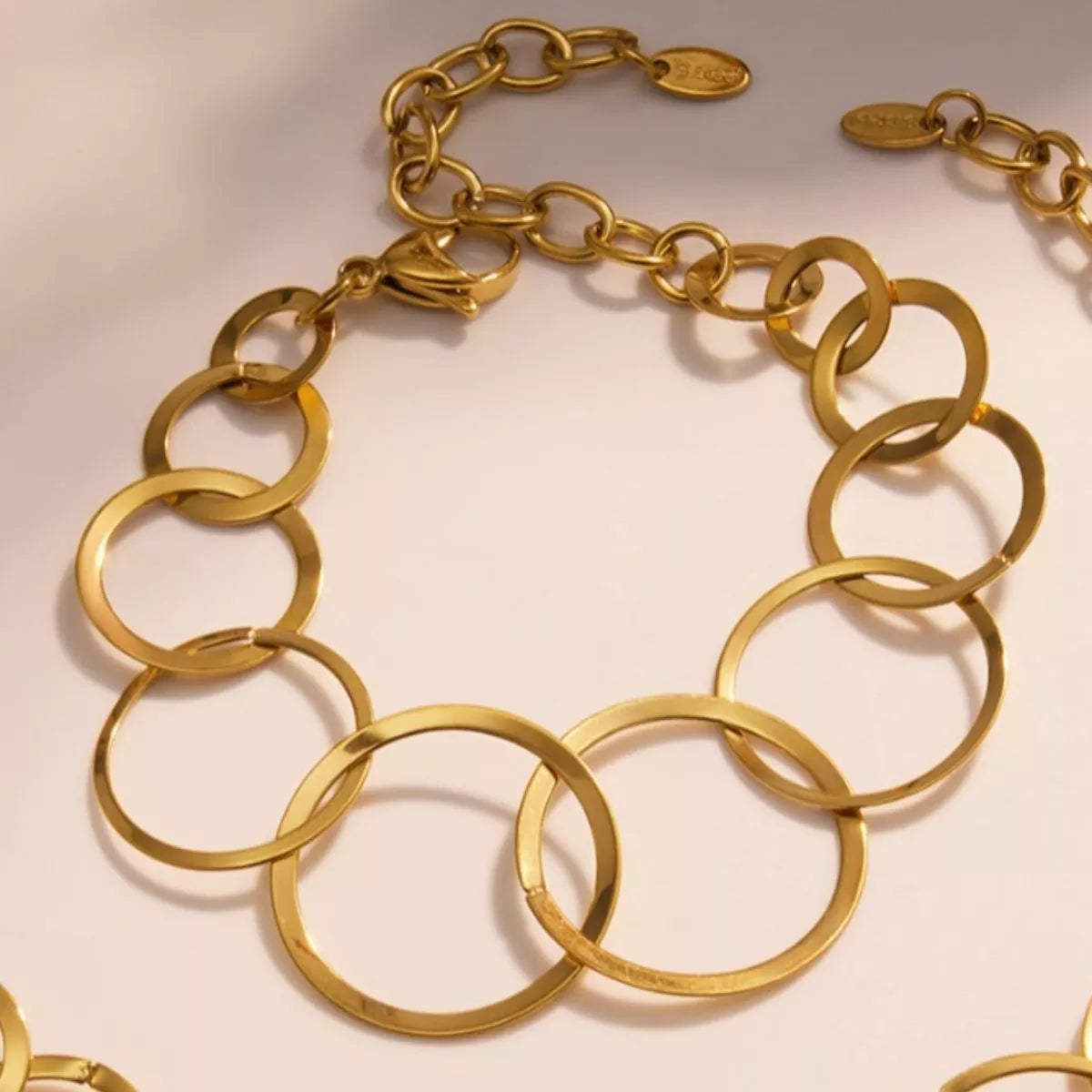 18K Gold-Plated Titanium Steel Round Bracelet - Tigbul's Variety Fashion Shop