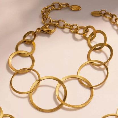 18K Gold-Plated Titanium Steel Round Bracelet - Tigbul's Variety Fashion Shop
