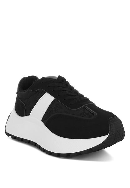 Squeaker Chunky Anti-Skid Lace-Up Sneakers - Tigbul's Variety Fashion Shop
