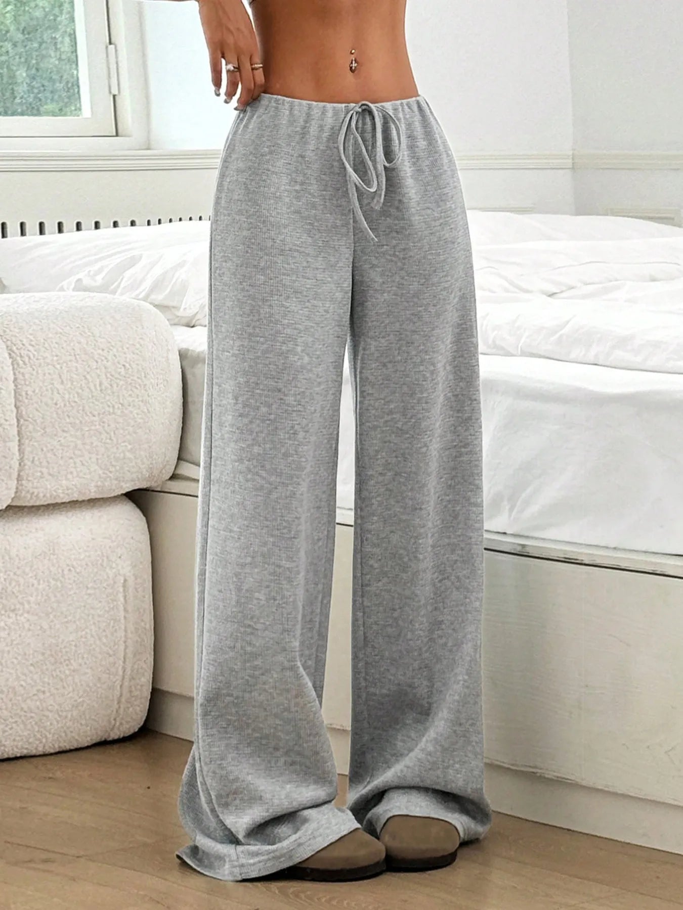 Striped Wide Leg Drawstring Pants - Tigbul's Variety Fashion Shop