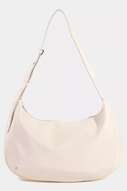 Faux Leather Hobo Crescent Shoulder Bag - Tigbul's Variety Fashion Shop