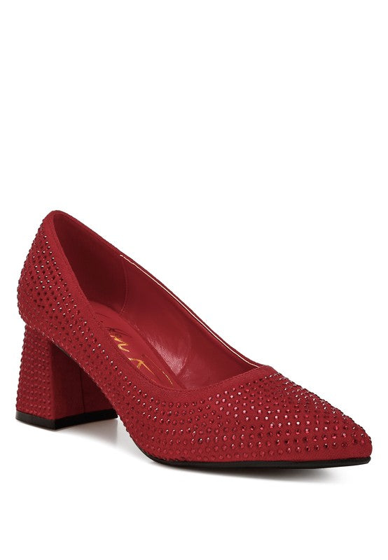 Caspia Rhinestones Embellished Pumps - Tigbul's Variety Fashion Shop