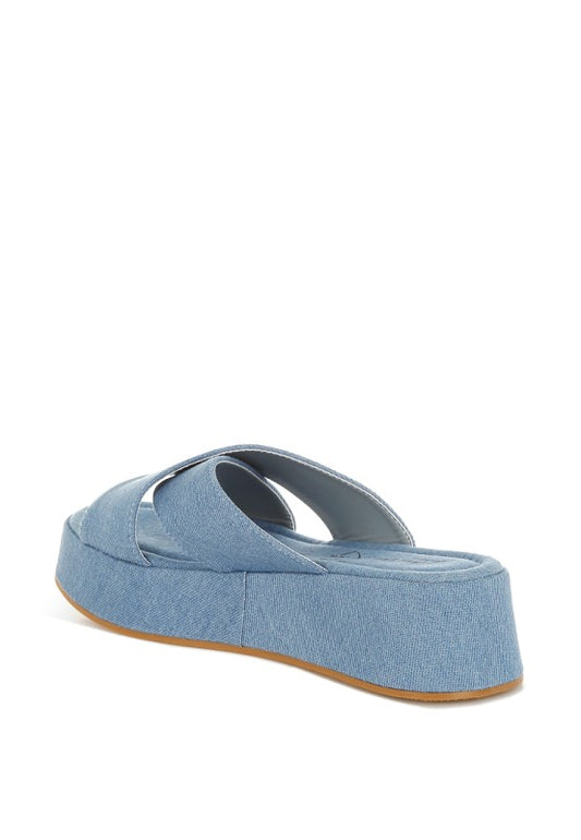 Karbi Denim Flatform Slip Ons - Tigbul's Variety Fashion Shop