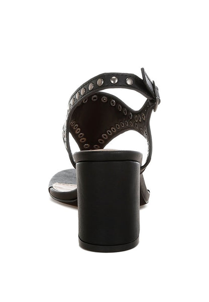 Nerina Studded Genuine Leather Sandals - Tigbul's Variety Fashion Shop