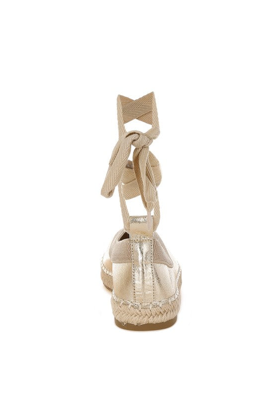 Zayal Metallic Detachable Lace Espadrilles - Tigbul's Variety Fashion Shop