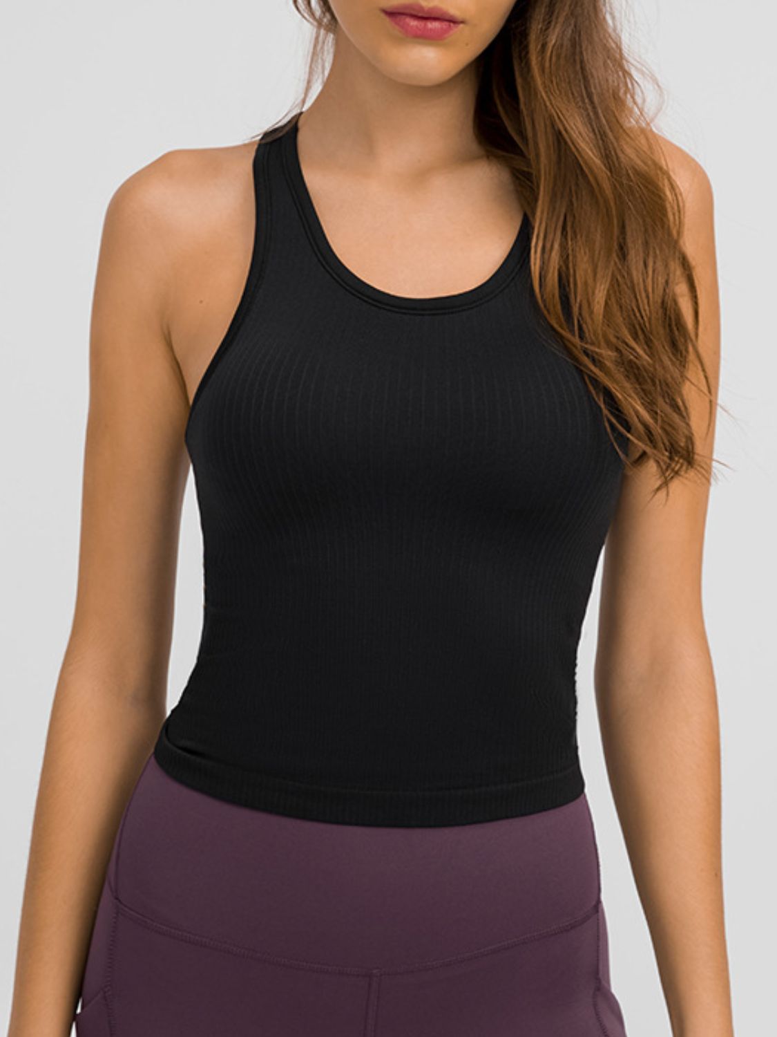 Round Neck Racerback Active Tank - Tigbul's Variety Fashion Shop