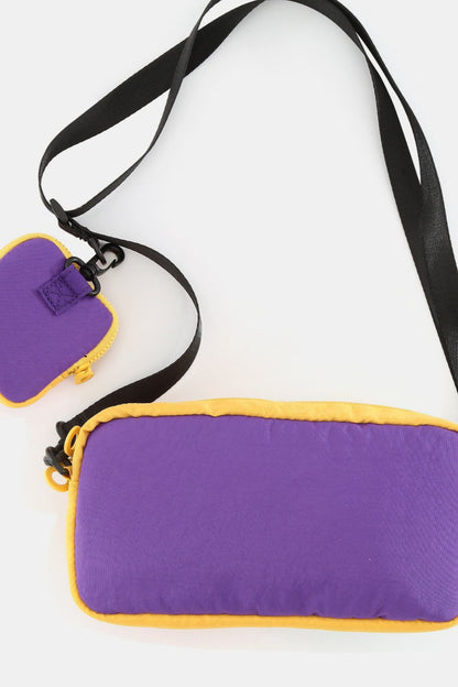 Himawari Removable Strap Nylon Crossbody Bag with EarPods Bag - Tigbul's Variety Fashion Shop