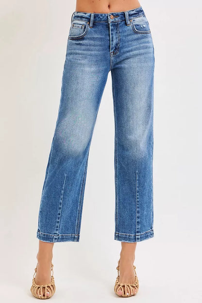 RISEN High Rise Crop Boyfriend Tapered Jeans - Tigbul's Variety Fashion Shop