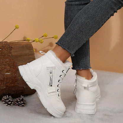 Premium Lace-Up Combat Boots with Fleece Line - Tigbul's Variety Fashion Shop