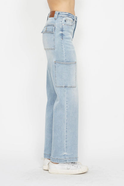 Judy Blue Full Size High Waist Straight Cargo Jeans - Tigbul's Variety Fashion Shop