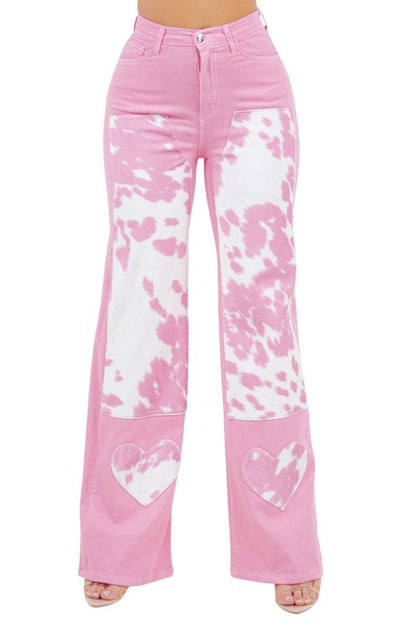 Rodeo Wide Leg Jean in Pink - Tigbul's Variety Fashion Shop
