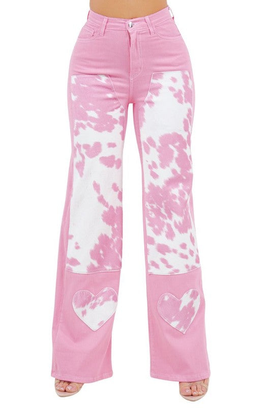 Rodeo Wide Leg Jean in Pink - Tigbul's Variety Fashion Shop