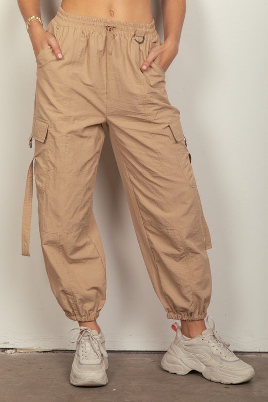 VERY J Elastic Waist Woven Cargo Pants - Tigbul's Variety Fashion Shop