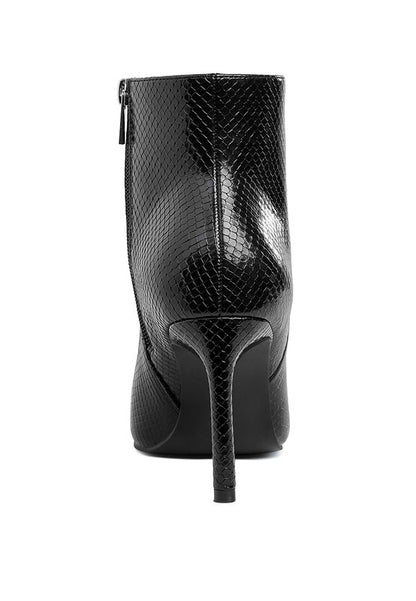 Tatria Textured Stiletto Heel Ankle Boots - Tigbul's Variety Fashion Shop