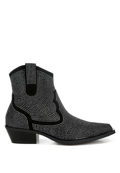 Costello Rhinestones Embellished Cowboy Boots - Tigbul's Variety Fashion Shop