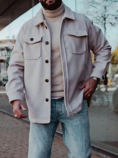 Men's Full Size Button Up Long Sleeve Jacket Plus Size - Tigbul's Variety Fashion Shop