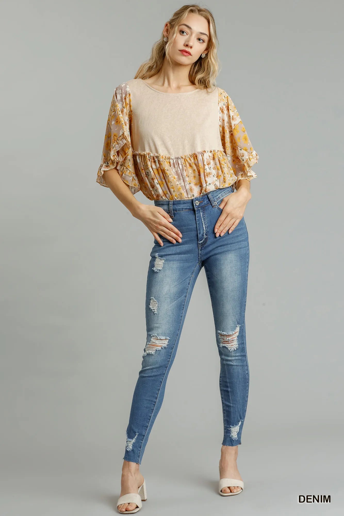 Umgee Distressed Skinny Jeans with Edge Detail - Tigbul's Variety Fashion Shop